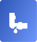 White pipe with a droplet falling from it on a blue background, symbolizing a leak or dripping water—perfect for illustrating Water Main Line Repair in Utah County.
