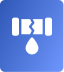 White icon of a broken pipe with a droplet of liquid falling from the crack, set against a blue square background—ideal for representing Residential Plumbing Utah County services.